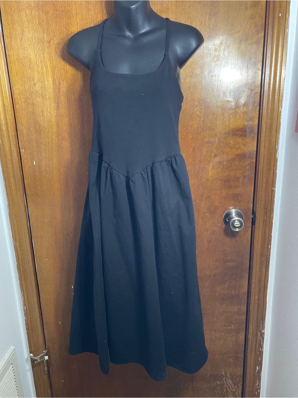 Madden Girl Black Tank Drop Waist Midi Dress Skater Sun Dress Size Large